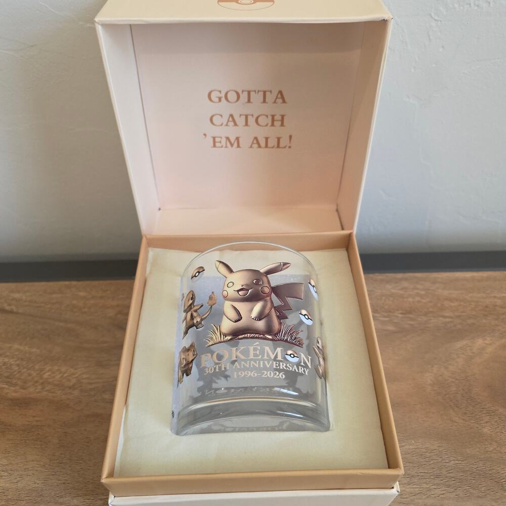 Pokemon 30th Anniversary Commemorative Whiskey Glass Pikachu